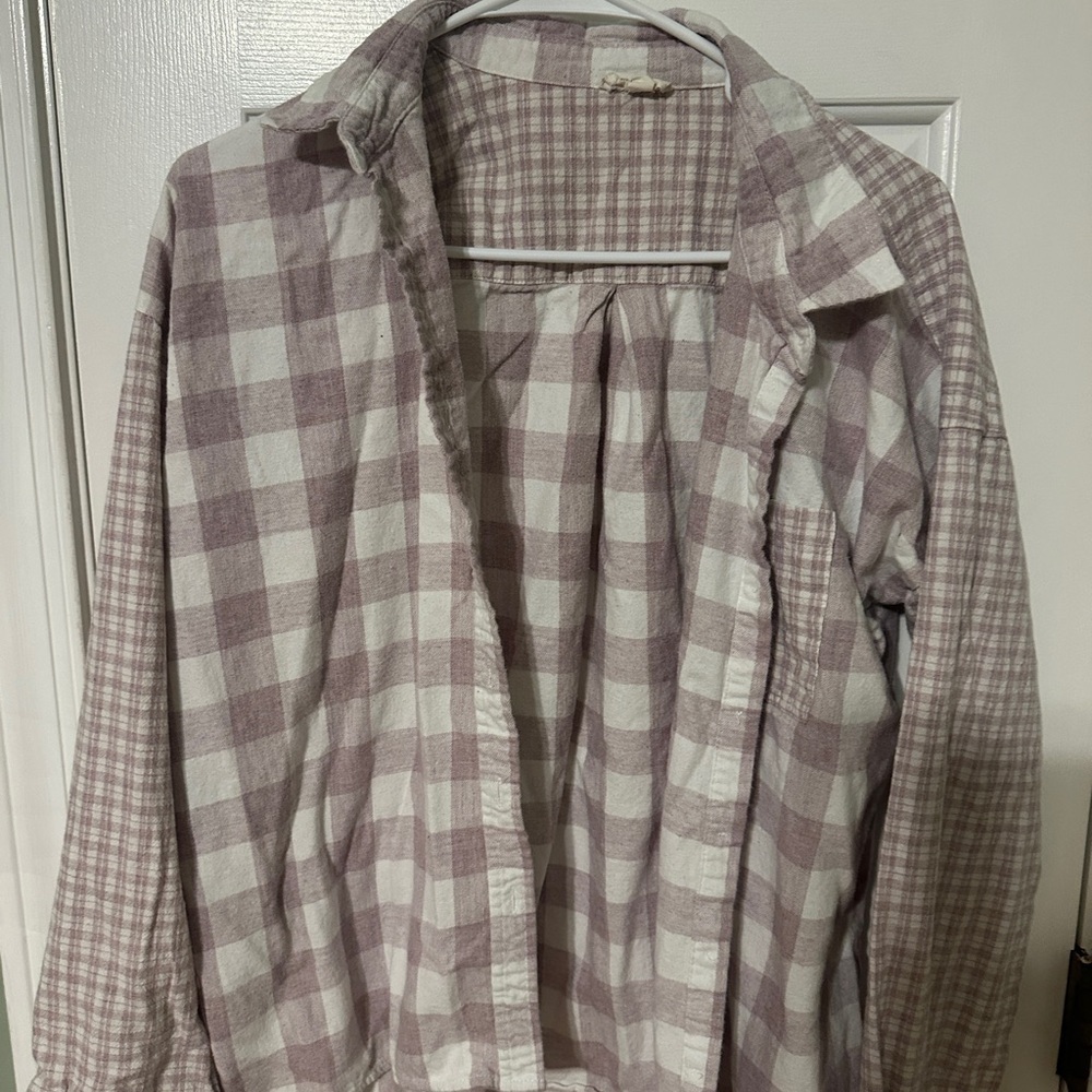 Hem & Thread Pink and White Plaid Button Down Shirt
